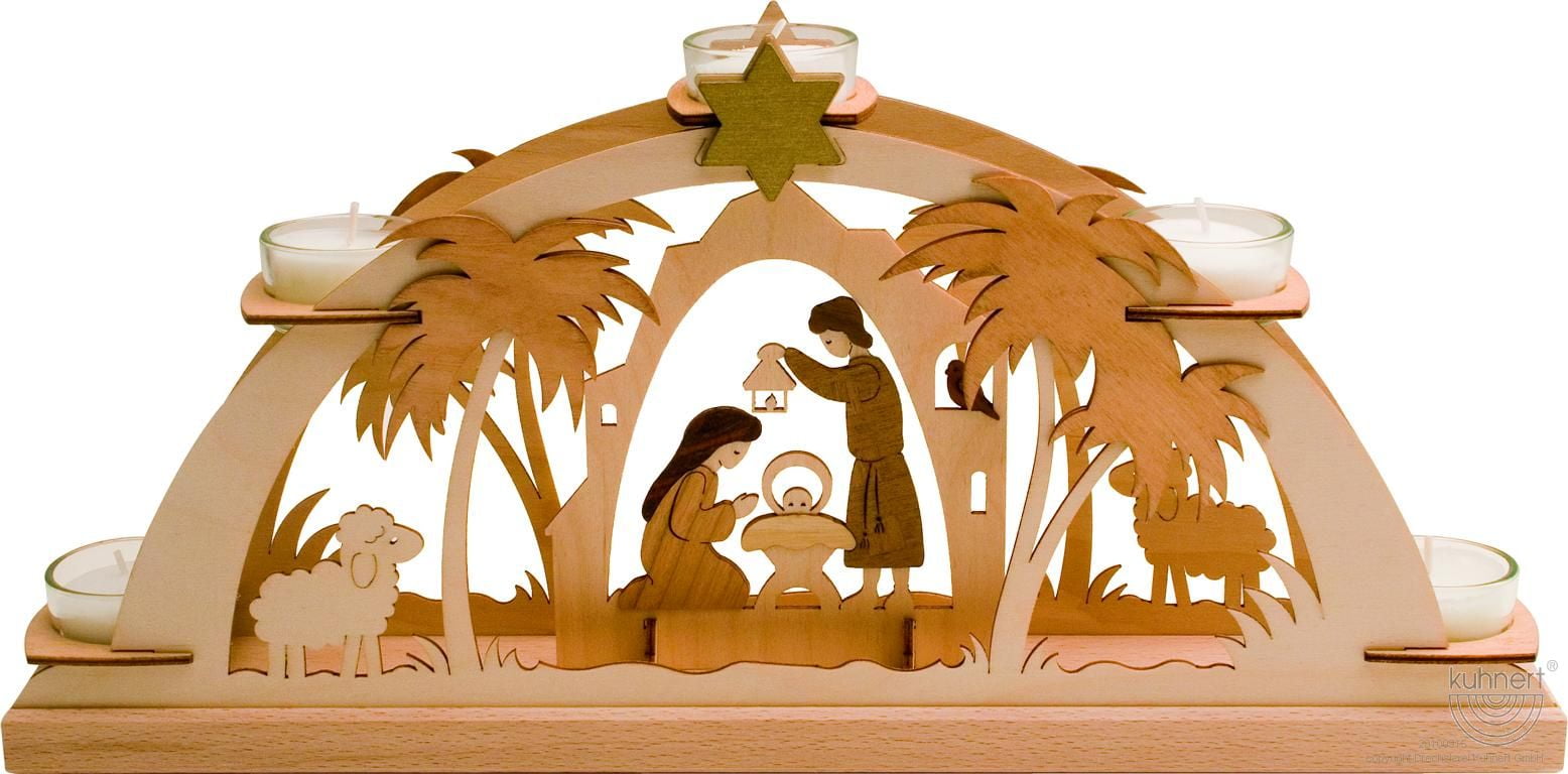 New Never Used Vintage Erzgebirge German Christmas Nativity Scene Ornament 