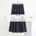thumbnail image 3 of Levmjia Womens Midi Skirt Bohemian Printed Elastic Waist Pleated Flowy Skirt Soft Breathable Casual Bottoms For Beach Daily Dating Vacation Spring Summer Wear, 3 of 5