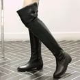 thumbnail image 2 of Women's Over-The-Knee Boots Solid Side Zipper Knee High Comfortable Flat Bottom Style for Autumn and Winter Fashion, 2 of 9