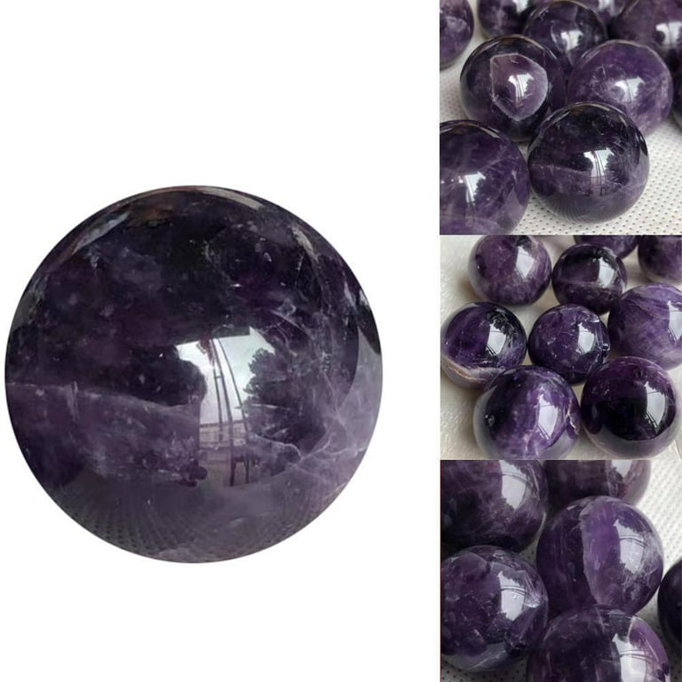 ANTWAX Natural Crystals Quartz Amethyst Sphere Ball Reiki  Stones Room Home Office Aquarium Decoration Accessories Gemstone Beautiful  YUANNYIN (Size : 7-7.5cm) : Home & Kitchen