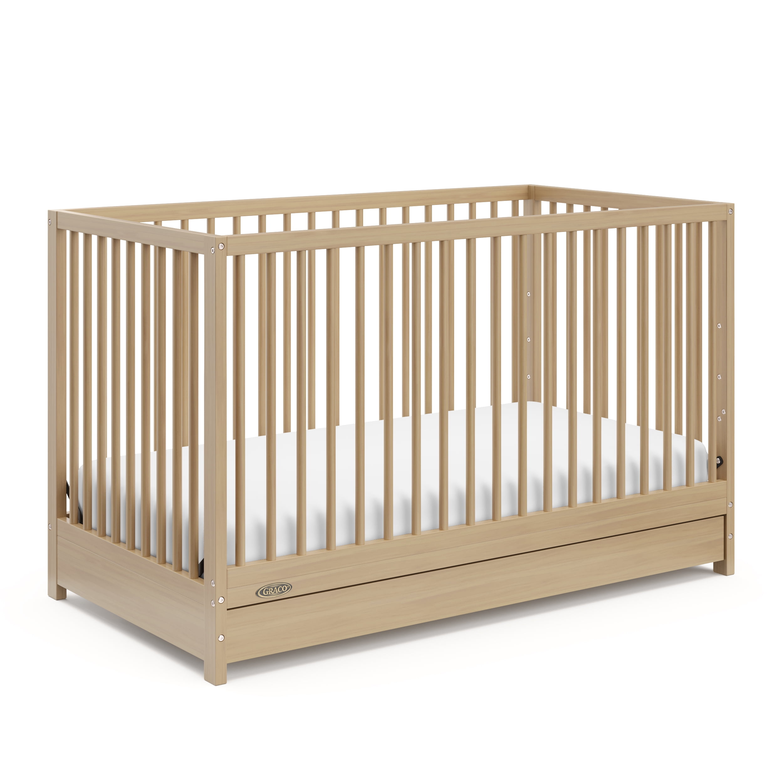 Graco Teddi 5-in-1 Convertible Baby Crib with Drawer, Driftwood