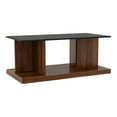 thumbnail image 2 of Furniture of America Thame Glass Top 2-Piece Coffee Table Set in Dark Walnut, 2 of 10