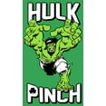 thumbnail image 2 of Junior's Marvel St. Patrick's Day Pinching Hulk  Graphic Tee Kelly Green Small, 2 of 3