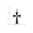 thumbnail image 3 of Mens Sterling Silver Black Resin Cross Pendant Necklace with Chain (24 inches) for Men, 3 of 6