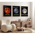 thumbnail image 4 of Space Poster Set Of 3 Premium Decor - Earth Poster | Sun Poster & Moon Decor For Educational Wall Prints | Minimalist Decor Of Astronomical Decorations For Modern Wall Decor Home Decor, 4 of 4