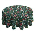 thumbnail image 4 of Dark Green Christmas Ornament Pattern Round Tablecloth 60"x60",Wrinkle Wipeable Table Cloth for Kitchen Dining Room Picnic Patio Party, 4 of 6