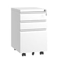 thumbnail image 2 of Metal File Cabinets, 3 Drawer Mobile File Cabinet with Lock,Metal Filing Cabinets for Home Office Organizer Letters/Legal/A4,Fully Assembled,White, White Office File Cabinets,Steel File Cabinets, 2 of 16