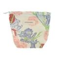 thumbnail image 1 of Bolsas de maquillaje de mano reutilizables con estampado floral de 1 pieza para vacaciones en blanco, rojo y rosa de algodón, 1 of 5