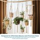thumbnail image 2 of Juego de 6 ganchos para plantas de macramé – soporte para plantas boho con 12 ganchos de techo negro, 2 of 7