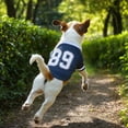 thumbnail image 5 of Pet Dog Jersey, Summer Cooling Mesh Fabric, Soccer Sportswear, Lightweight Football Casual Clothes for Small Dogs(M,Blue), 5 of 5