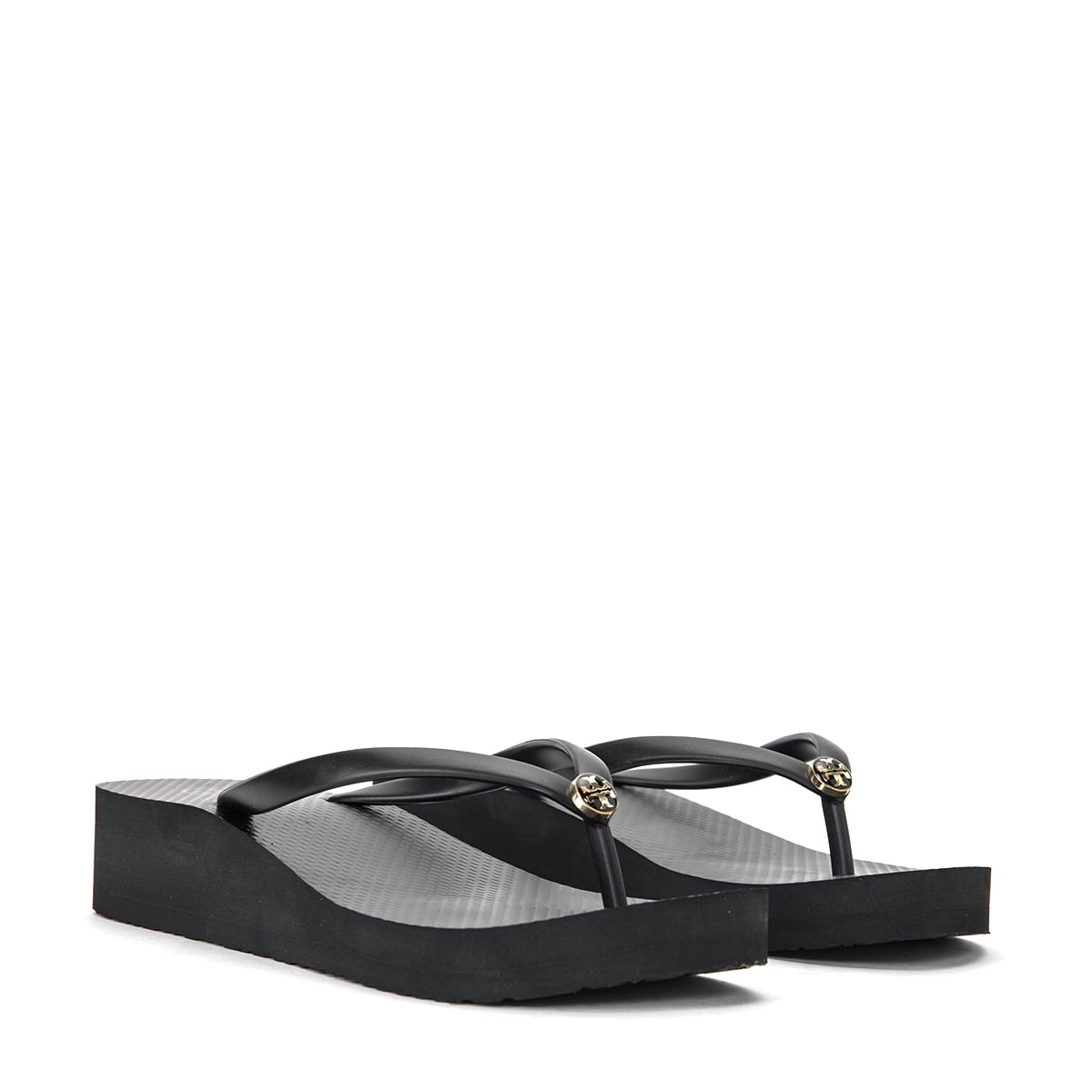 tory burch black wedge flip flops