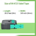 thumbnail image 3 of NineLeaf 5PK Compatible for Brother P-touch M-K721 M-K721s M721 3/8" 9mm Black on Green Label Maker Tape Refills for PT-45m PT-65 PT-70bm, 3 of 6