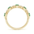 thumbnail image 2 of ANGARA Natural Art Deco Style Emerald Scalloped Anniversary Ring in 14K Yellow Gold for Women (Size-2.4mm) | May Birthstone, Birthday, Anniversary, Jewelry Gift for Women | Natural Emerald Ring, 2 of 9