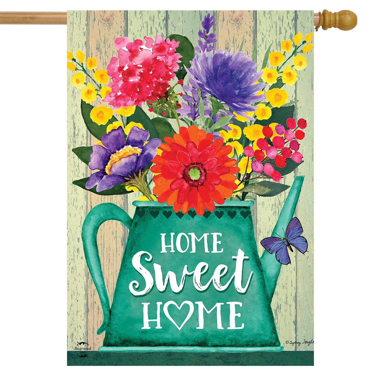 Dragonflies and Flowers Spring House Flag Welcome Primitive Floral 28" x 40" 