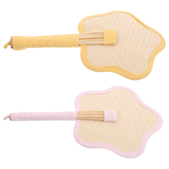 LIFKOME 2-Pack Personal Handheld Fans, Small Lightweight Portable Straw Fans for Outdoor Activities and Travel