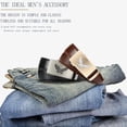 thumbnail image 4 of YOORAN Men's Leather Ratchet Belts 2 Pack Adjustable Click Belt Set for Dress & Casual, Custom Fit 1 3/8" (35mm) -Trim to Fit, 4 of 6
