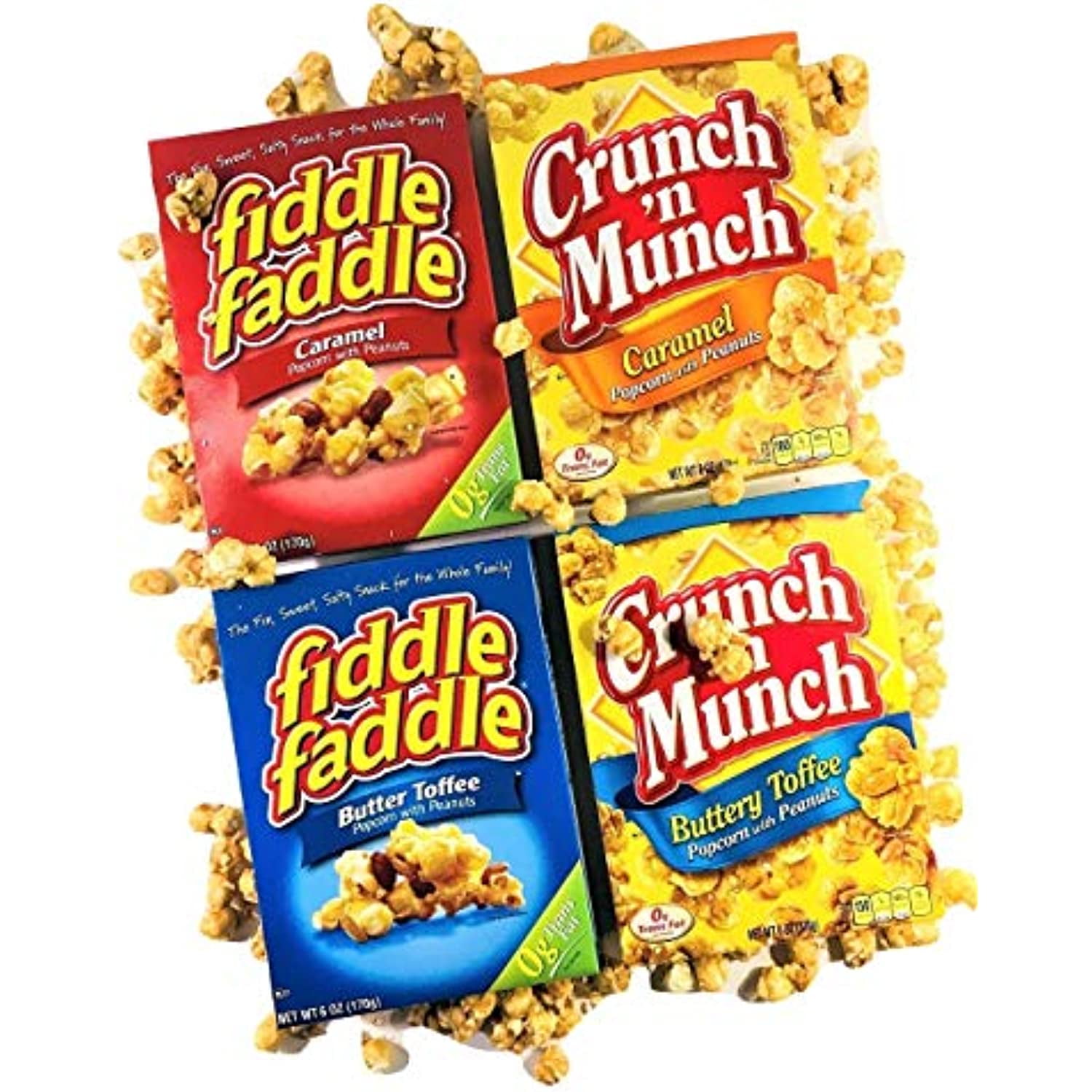 Crunch N Munch, Fiddle Faddle Ideal Variety 4 Pack 2 Crunch N Munch