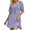 Purple, variant on Diufon Mini Dresses for Women Summer Solid Color A-Line Dress Lace-Up V Neck Short Sleeve Dress