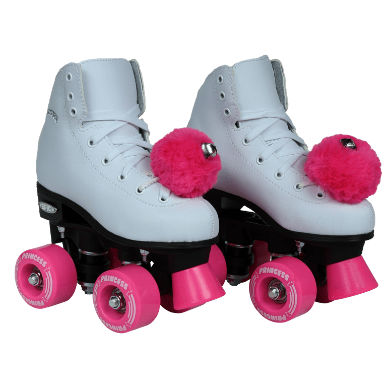 2 Pieces Large Roller Skate Pom Poms for Women Girls Princess Fluffy Tie-on  Roller Skate Pom Poms with Jingle Bells Fuzzy Pom Poms Quad Roller Skate  Accessories, 8 cm 