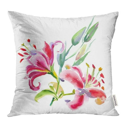 Erehome Bouquet Of Pink Lilies Watercolor Painting Wedding And Birthday Drawing Floral Lily Pillow Case Pillow Cover 16x16 Inch Throw Pillow Covers Walmart Canada
