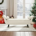 thumbnail image 3 of Storage Bench for Bedroom, 65" End of Bed Bench King Size, Comfy Velvet Tufted Upholstered Window Bench Indoor, Foot of Bed Storage Ottoman Long Seating with Arm for Living Room Entryway, Begie, 3 of 15