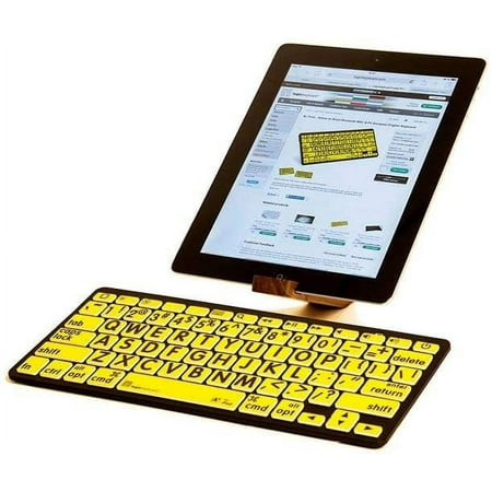 UPC: 0845173004826 | Logickeyboard LargePrint Black on Yellow – PC Bluetooth Mini Keyboard; Part # LKB-LPBY-BTPC-US
