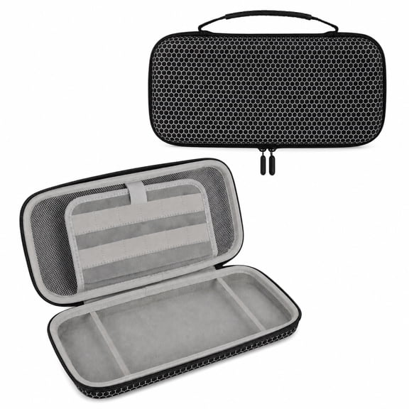 EEEkit Carrying Case Fit for Nintendo Switch 2, Hard EVA Protective Travel Case with 24 Game Card Slots for Console & Accessories, Black