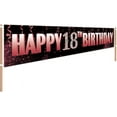 thumbnail image 5 of Large Happy 18th Birthday Yard Sign Banner, 18 Years Old Birthday Sign, 18th Birthday Party Supplies Decorations, 18th Birthday Black Pink Rose Gold Decorations (9.8 x 1.6 ft), 5 of 9