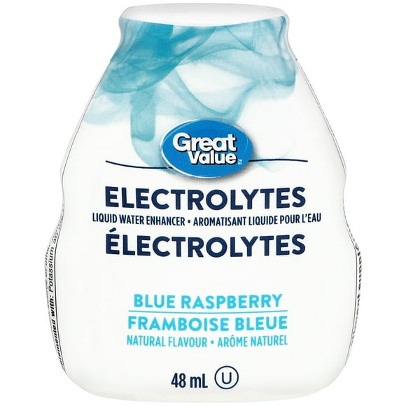 Great Value Blue Raspberry Electrolytes Liquid Water Enhancer 48ML