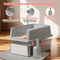 thumbnail image 3 of XL Stainless Steel Litter Box,23.5"×15.5"×12" High Sided Cat Litter Box Metal Litter Pan with Lid Extra Large Litter Box with Scoop, Dark Gray, 3 of 8