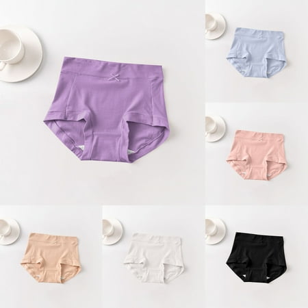 Nfurl Women s Cotton Underwear High Waisted Ladies Panties Soft Full Coverage Briefs Comfortable Seamless Panty Underwear