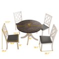 thumbnail image 4 of 5-Piece Round Dining Table Set with Upholstered Chairs Grey, 4 of 5