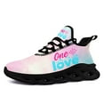 thumbnail image 6 of Coolcustomize Men's Breathable Running Shoes | "One Love" Macaron Gradient Graphic Lightweight Trainers Comfort Lace-Up Daily Casual Shoes, Fabric Upper, EVA Sole, All-Season Use Tennies Shoes, 6 of 10