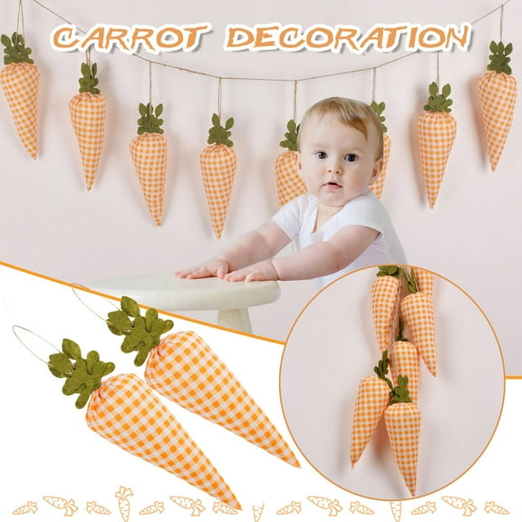Details About Easter Non-woven Carrot Pendant Flag Wall Decoration Banner Part Easter Indoor Decor Great Gifts