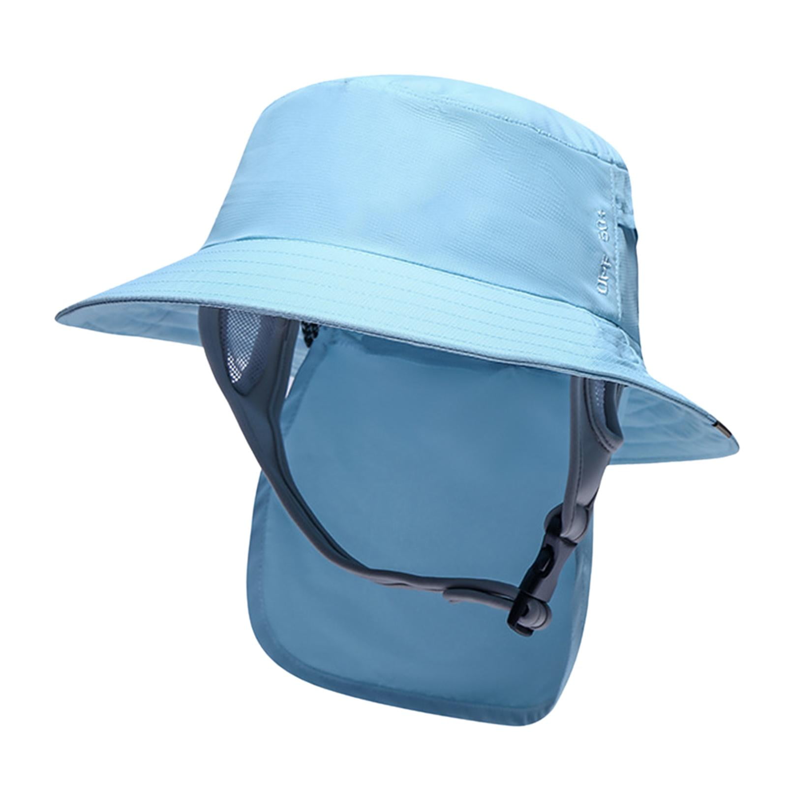 J Hats Fishing Bucket Hat Cap OS With Chin Strap Blue Denim & Gray Cotton  Maui