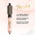 thumbnail image 3 of Conair Tayshia 2-in-1 Double Ceramic Hot Air Brush, 1½-Inch, 1000W for Effortless Styling, 3 of 18