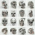 thumbnail image 4 of HOOUN Wholesale 100pcs Gothic Punk Skull Rings Skull Biker Vintage Charm Jewelry Gifts-100pcs Opp Bag-silvery, 4 of 9