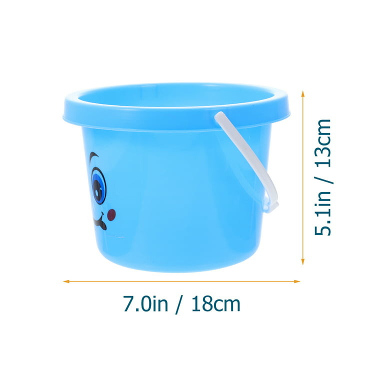 Small Buckets Childrens Beach Buckets Portable Sand Buckets Blue Fishing Buckets for Kids- 5, Size: 18X18X13CM