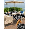 thumbnail image 4 of Outdoor Tablecloth with Umbrella Hole and Zipper, Black White Christmas Rectangle Table Cloth 54x80 Inch Waterproof Tablecloth, Xmas Tree Snowflake Winter Abstract Picnic Table Cover for Patio, 4 of 7