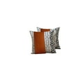 thumbnail image 7 of HomeRoots 415111 0.8 x 17 x 17 in. Brown Geometric Zippered Handmade Faux Leather Throw Pillow Cover - Set of 2, 7 of 7