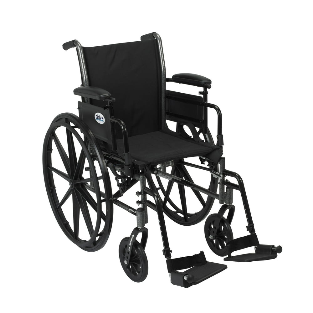 Drive Medical Cruiser III Light Weight Wheelchair with Flip Back