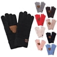thumbnail image 3 of Jusqu'à 10$ Gants Mitaines Rouges Femmes Gants d'Hiver Écran Chaud Doublés Polaire Gants Tricotés Manchette Élastique Hiver, 3 of 3