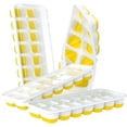thumbnail image 2 of ZHAOCHENG bandejas flexibles de silicona de fácil liberación y 14 cubitos de hielo con tapa extraíble resistente a derrames, para cócteles, congelador, bandejas de hielo apilables con cubiertas (amari, 2 of 5