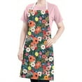 thumbnail image 5 of Pioneer Flower Floral Print Pattern Apron-Garden Aprons for Women with Pockets-Cotton Linen Waterproof Kitchen Cooking Gardening Aprons Adjustable for Kitchen,Cooking,BBQ and Salon 33x27 Inch, 5 of 7