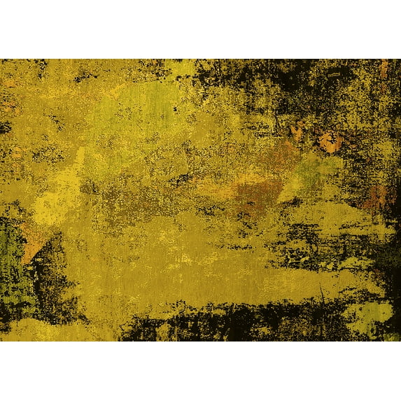 Ahgly Company Indoor Rectangle Oriental Yellow Industrial Area Rugs, 4' x 6'