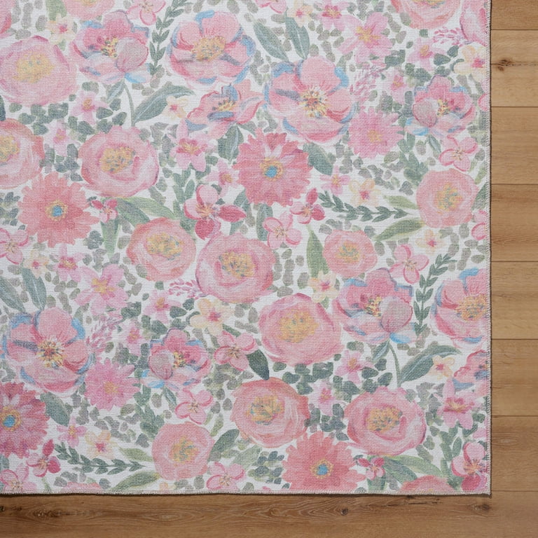 My Texas House Delaney Floral Indoor Washable 9' x 12' Area Rug