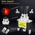 thumbnail image 3 of Yazoeia 5PCS Car LED Toggle Switch ON Off, 12V Automotive LED Lighted Metal Switch, Heavy Duty SPST 3 Pin Vehicle Rocker Switch with 12mm Mounting Hole, Universal for Cars Trucks CJC912-116603, 3 of 6