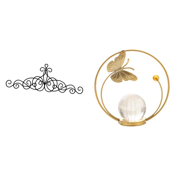 Escultura Floral De Metal Con Diseño De Pergamino Para Decoración De Pared, Estatuilla, Estatua Para Interior Y Exterior, Patio, Porche, Valla, Pasillo, Dormitorio, Sala De Estar, Oficina