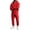 07-Red, variant on Mens Sweat Suits Fall Winter Casual Hoodie and Sweatpants Set Solid Long Sleeve Pullover Top Lounge 2 Piece Outfit