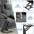 thumbnail image 6 of SOCIALCOMFY Power Lift Recliner Chair for Elderly, Heavy Duty Lift Chair with Heat and Massage, Soft Fabric Recliner Chair with 2 Remote Controls, Cup Holders, Side Pockets & USB Ports (Grey), 6 of 7